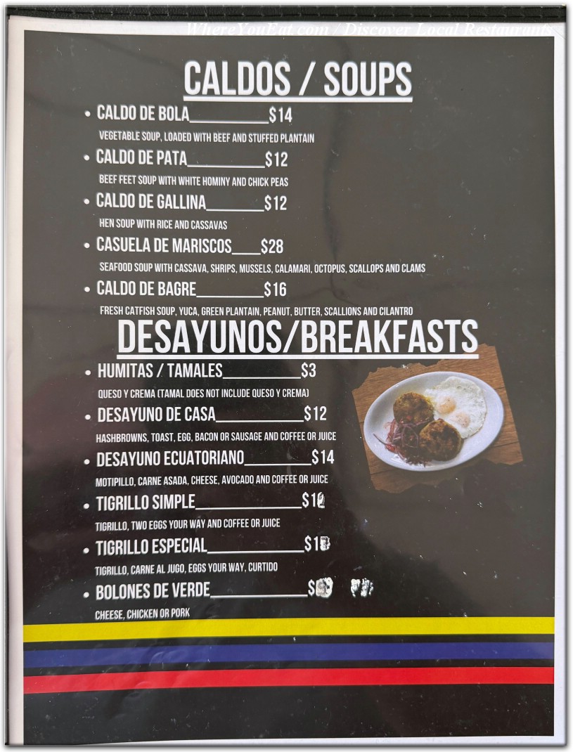 menu